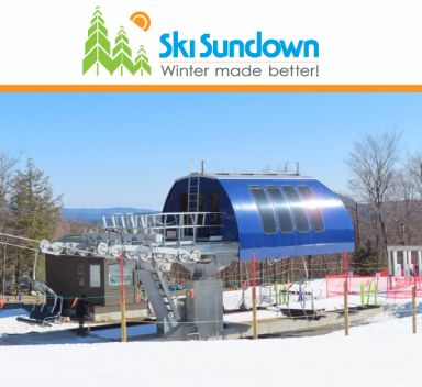 Ski Sundown: First Skytrac Quad Lift with conveyor in CT