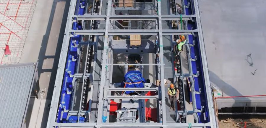 Big Sky Resort: Explorer Gondola construction update - lower terminal lift components installed